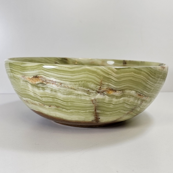Gorgeous green and brown onyx bowls  and shot glasses - Picture 5 of 12